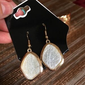 Gold feather bracelet and earring set